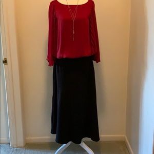 Black suede like fabric skirt